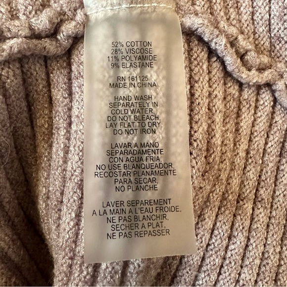 Sioni-Ribbed Open Light Purple Hooded Cardigan (Size:Medium) - Picture 8 of 9